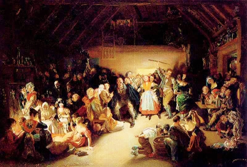 Il dipinto celebra una festa di Halloween a Blarney cui Maclise, il più famoso pittore irlandese di epoca vittoriana, partecipò nel 1832 